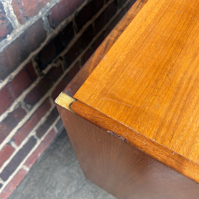 Jens Risom Danish Modern Teak & Walnut Six-Drawer Filing Cabinet Credenza For Sale In Cleveland - Image 6 of 9