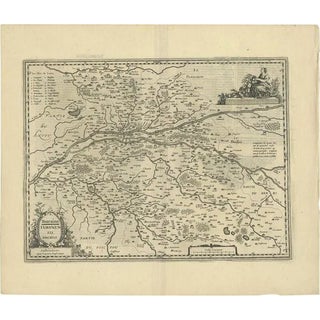 Antique Map of the Region of Touraine by Janssonius, 1650 For Sale