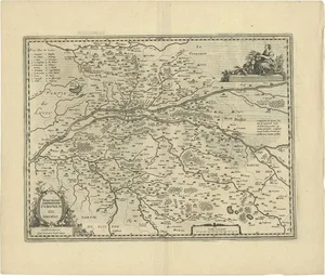 Antique Map of the Region of Touraine by Janssonius, 1650