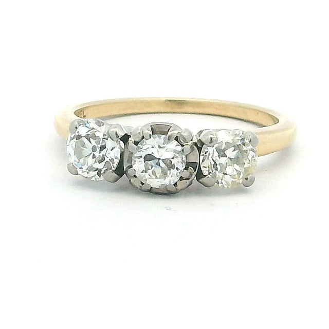1950s Mid-Century Jabel Three-Stone Diamond Ring, Size 6 For Sale - Image 10 of 10