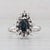 Metal 1.20ctw Pear Blue Sapphire Diamond Halo Ring 14k White Gold Engagement Size 6.5 For Sale - Image 7 of 8