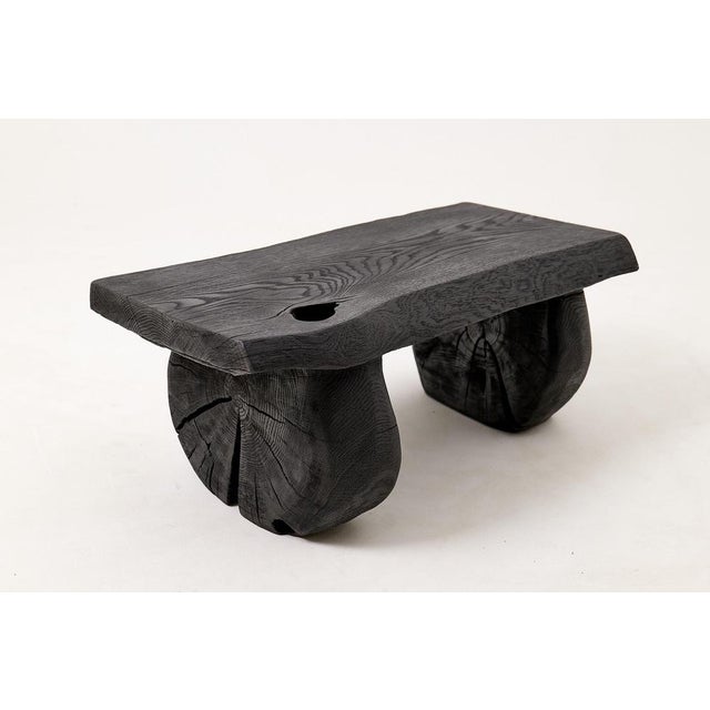 Black Sculptural Hardwood Stool by Logniture For Sale - Image 8 of 18