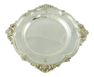 Antique Elkington & Co Silver Tray With Amorials Crests C 1850