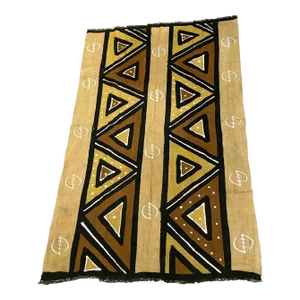 Vintage African Bogolan Mali Mud Cloth Textile 37" by 61"