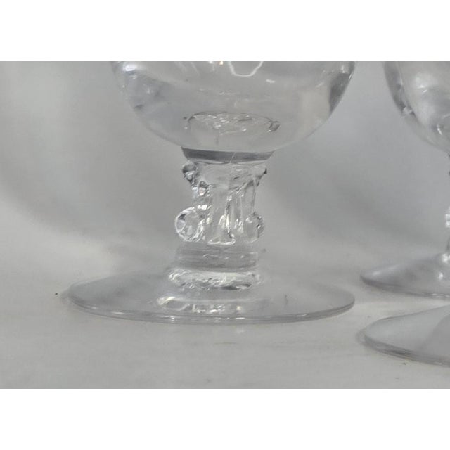 Transparent Vintage Handcut Laurel & Holly Juice Glasses- Set of Six For Sale - Image 8 of 11