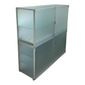 Modernist Frosted Glass & Aluminum Storage Unit by Interlübke, Germany