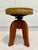 Early 20th Century Arts and Crafts Mustard Yellow Nailhead Swivel Solid Wood Stool For Sale - Image 5 of 12