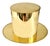 Offering a vintage Art Deco style polished brass and aluminum champagne bucket or wine cooler in the shape of a...