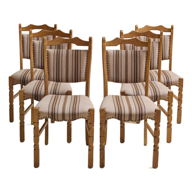 The Vintage Kjaernulf-Style Danish Set of Six Dining Chairs For Sale