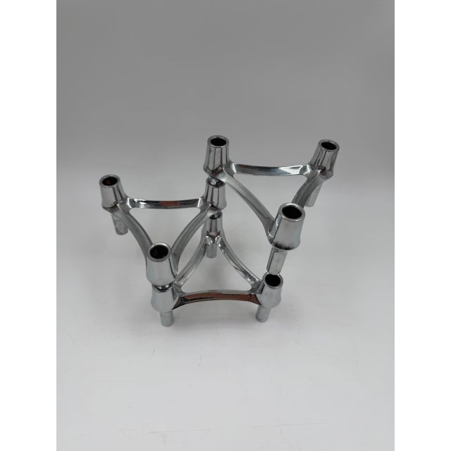 Mid-Century Modern Candleholders in Metal from Stoff Nagel, 1950s, Set of 3 For Sale - Image 4 of 14
