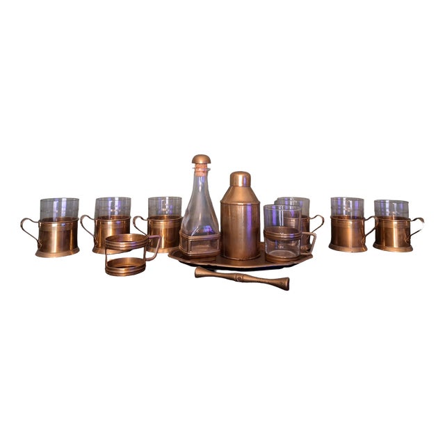 Antique Desk Service with Glass, 1800, Set of 12 For Sale