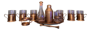 Antique Desk Service with Glass, 1800, Set of 12