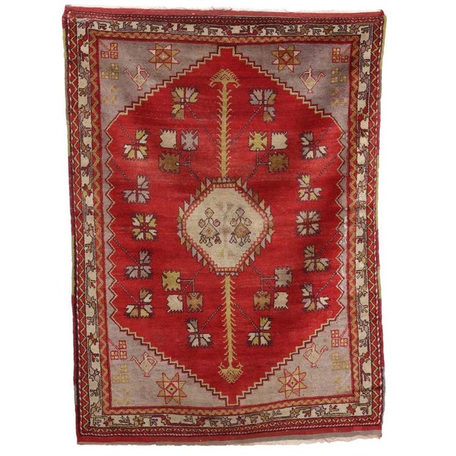 Red Antique Kula Rug in Wool For Sale - Image 8 of 8