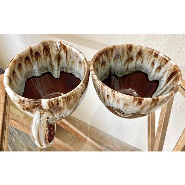 Circa 1960 Canonsburg Pottery Ironstone Drip Glaze Creamer & Wide Mouth Open Sugar Bowl Set – A Pair For Sale - Image 10 of 15