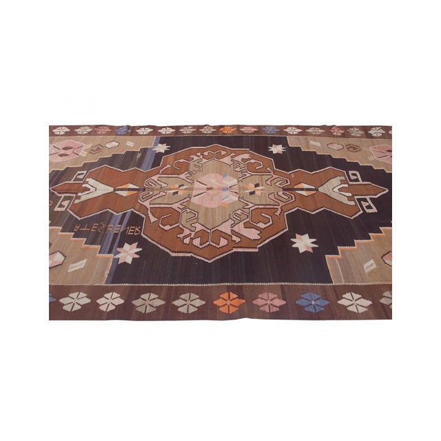 Decorative Vintage Large Turkish Kilim Rug - 6`8" X 11`4" For Sale - Image 4 of 6