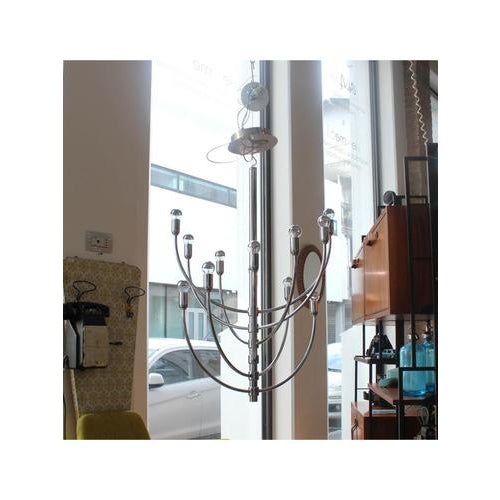 Silver 12-Light Chandelier by Vico Magistretti for Oluce, 2000s For Sale - Image 8 of 15