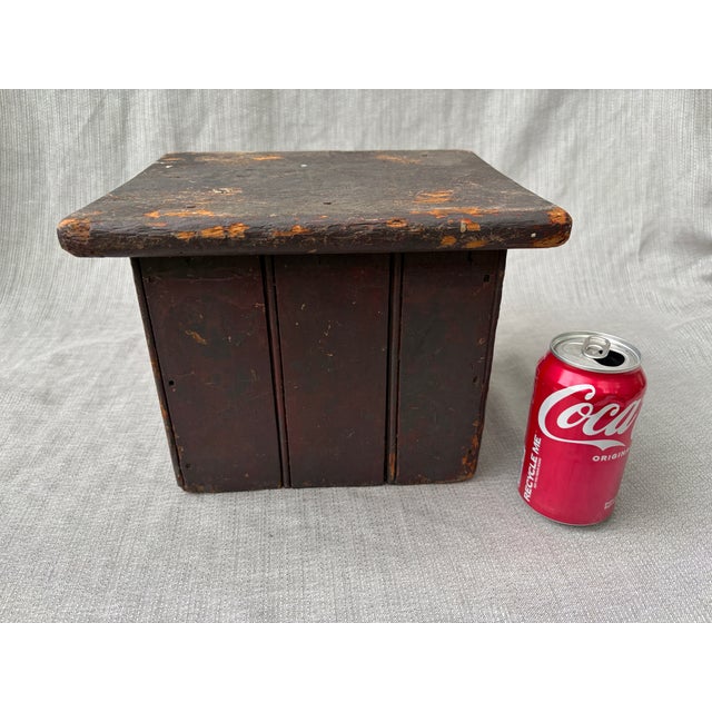 Distressed Antique Wood Stool For Sale - Image 10 of 12
