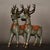 A magnificent and elegant pair of vintage Chinese cloisonné deer sculptures, sourced from a private collection. Standing...