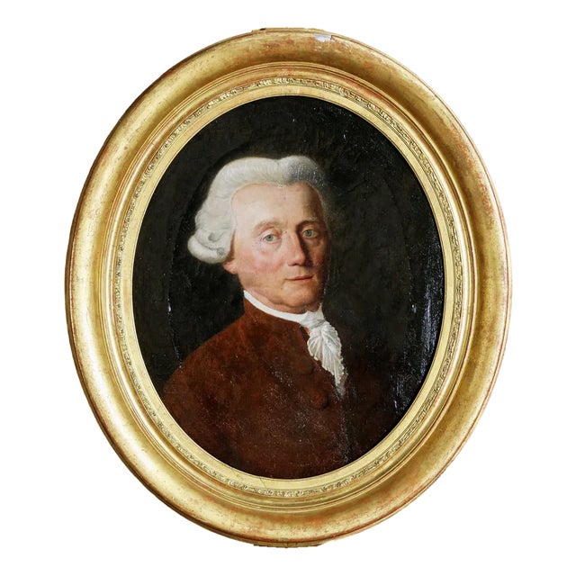 Gentleman's Portrait, 1700s, Oil on Canvas, Framed For Sale
