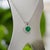 2010s Natural Emerald Diamond Pendant With Chain 17.5" 14k WG 1.35 TCW Certified For Sale - Image 5 of 14