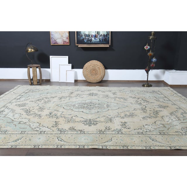 1970s Vintage Persian Handmade Wool Cotton Orange Area Rug For Sale - Image 11 of 11