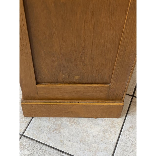Brown Oak Roll-Top Filing Cabinet, 1950s For Sale - Image 8 of 18