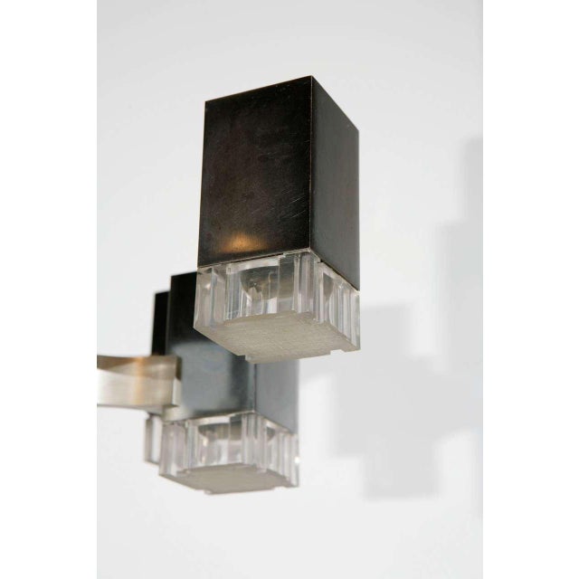 1970s 1970s Sciolari Nickel and Aluminum Pendant Fixture For Sale - Image 5 of 8