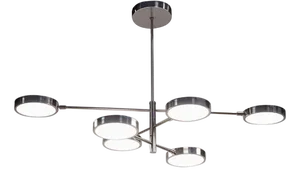 Sistema Chandelier in Brushed Nickel and Glass by Silvio Piattelli