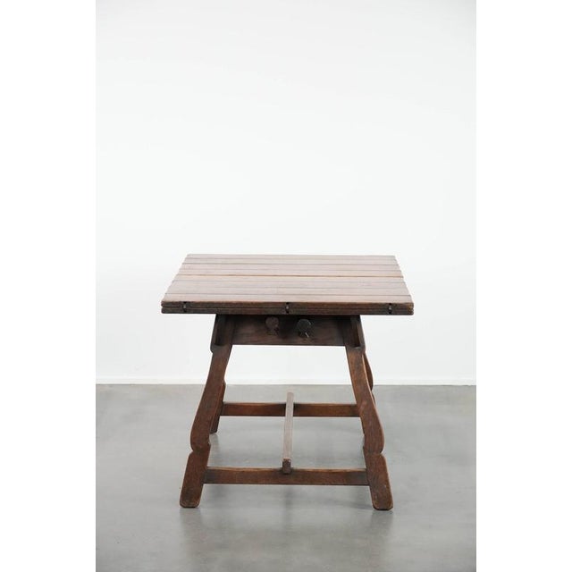 Antique Swiss Folding Dining Table in Oak, Mid-19th Century For Sale - Image 6 of 18