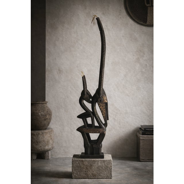 This striking Ci Wara sculpture from Mali embodies the refined aesthetic and symbolic richness of Bambara culture....
