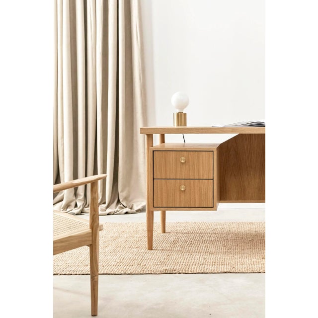 Wood Danish Design Oak Desk For Sale - Image 7 of 8