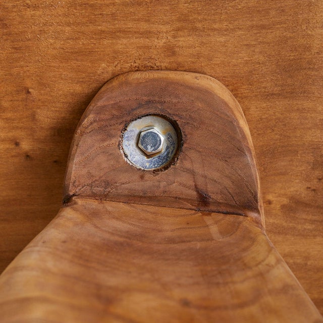 French Brutalist Wood Stool No. 03 by Richard Lecompte, 1970s For Sale - Image 9 of 10