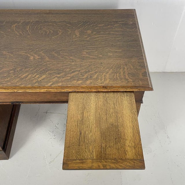 Art Deco Oak Double Pedestal Desk For Sale - Image 12 of 13