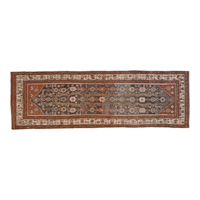 Vintage Distressed Hamadan Rug Runner - 3'4" x 10'4" For Sale