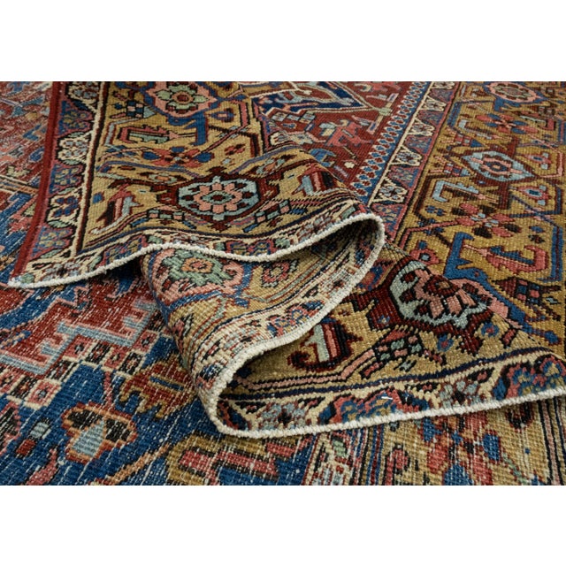 Textile Antique Heriz Rug 7'3" x 10'3" #17098 For Sale - Image 7 of 8