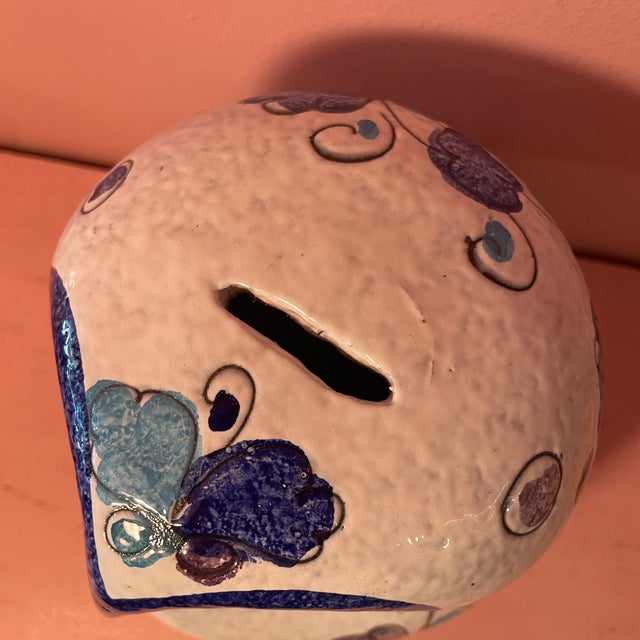 1950s Mid-Century Italian Ceramic Owl Bank For Sale - Image 5 of 6