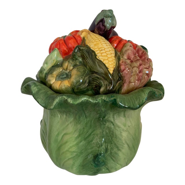 Vintage Cabbage Canister Vegetables With Lid For Sale