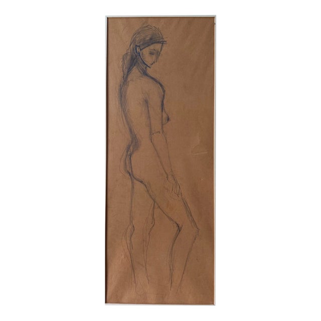 Karl Hofer, Female Nude, Sketch on Paper For Sale