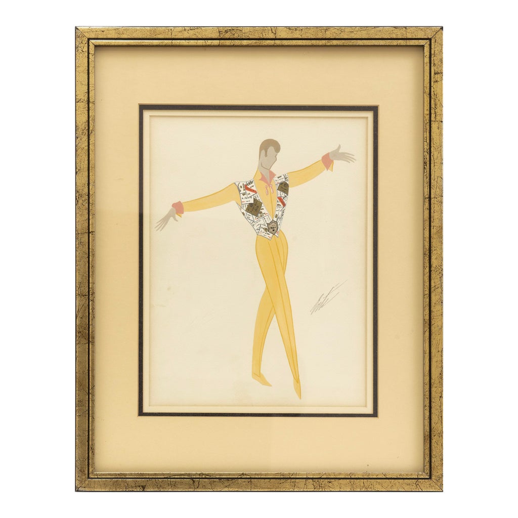 Erte (Romain De Tirtoff 1892-1990)Untitled Gouache, Signed Art