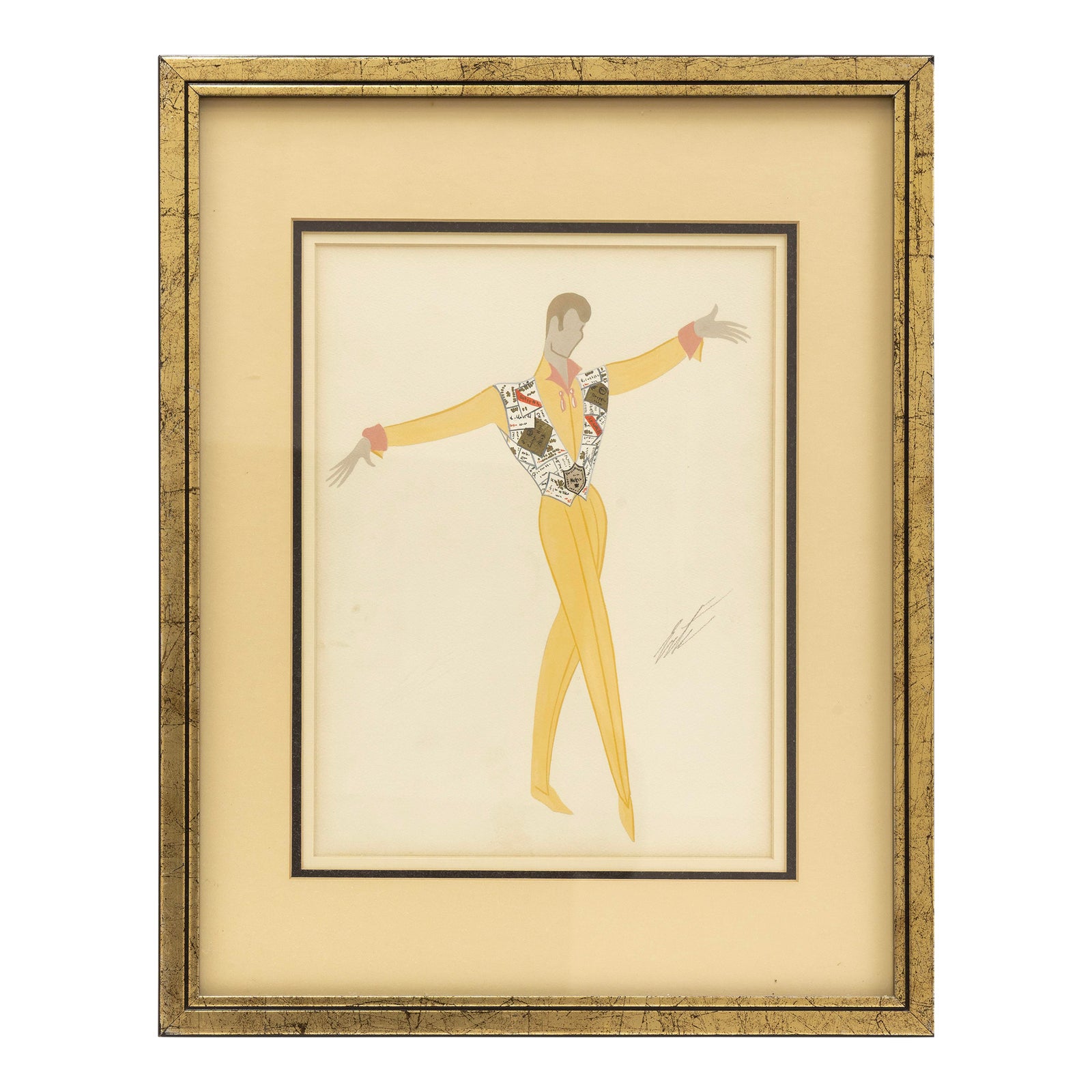 Erte (Romain De Tirtoff 1892-1990)Untitled Gouache, Signed Art