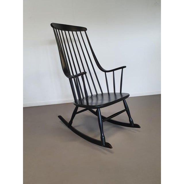 Black Rocking Chair by Lena Larsson for Nesto, 1960s For Sale - Image 14 of 14
