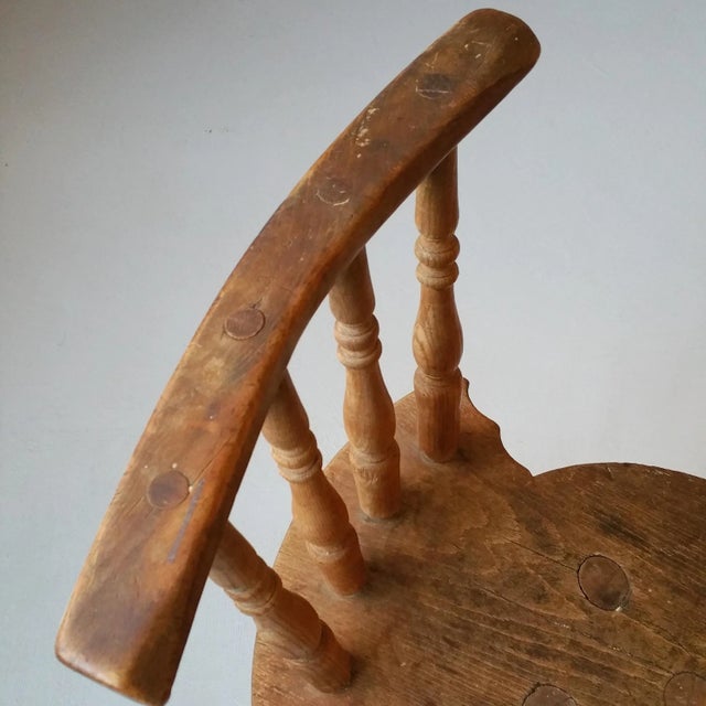 Brown 19th Century Wooden Tripod Side Chair For Sale - Image 8 of 9