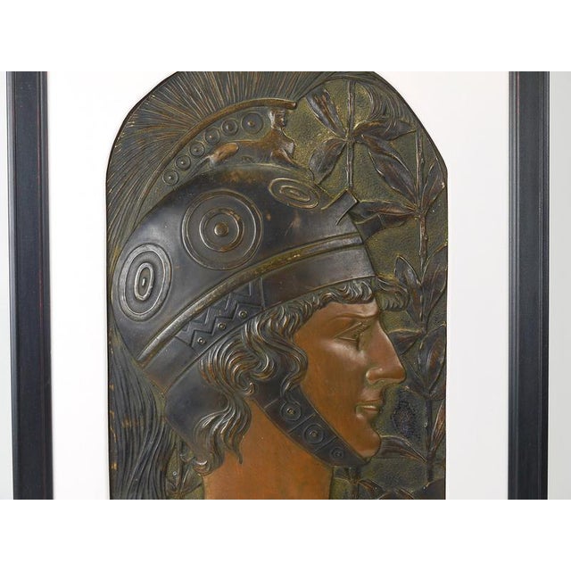 Copper Vienna Secession Art Nouveau Spartans Relief Panels attributed to Georg Klimt, 1900, Set of 2 For Sale - Image 8 of 18