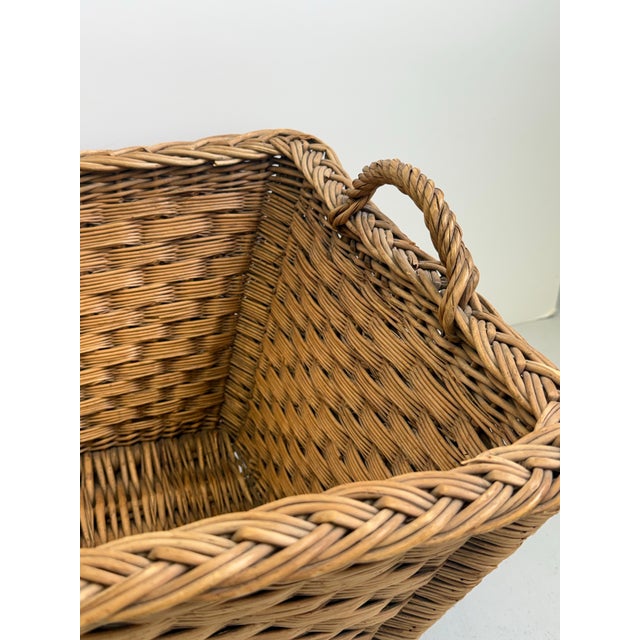 French Large French Wicker Market Basket For Sale - Image 3 of 7