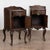 Pair of early 20th century Portuguese small cabinets or nightstands crafted in walnut. Each piece features a single upper...