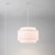 Nova Coronado 18 Swag Lamp - Satin Nickel Steel, Double Drum White Linen Shade, Dimmable Plug-in Modern Luminaire With Cord Hooks For Sale - Image 4 of 6