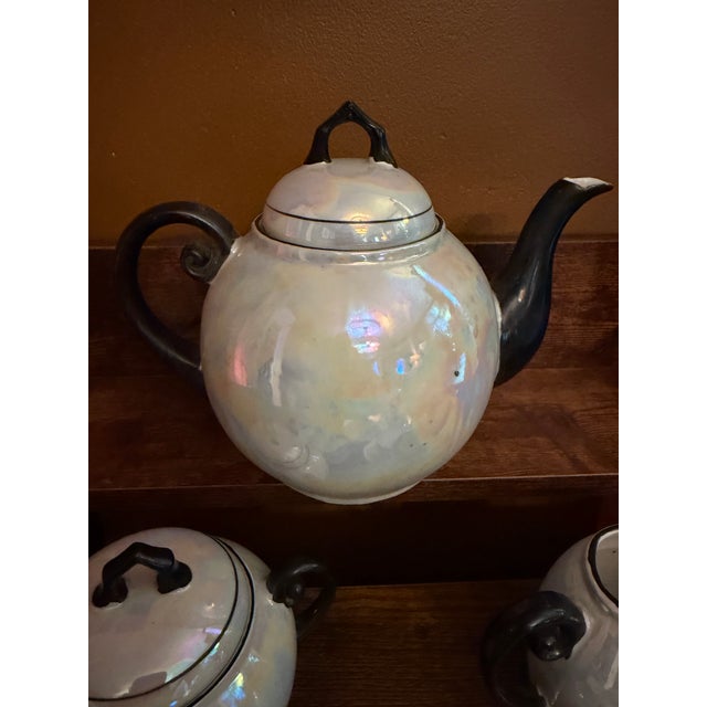 For your consideration is a stunning, exceptionally rare Antique Art Deco Lusterware Tea Service manufactured by White...