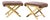 Warren Lloyd for Weiman Mid Century Brass X Base Stools - Pair For Sale