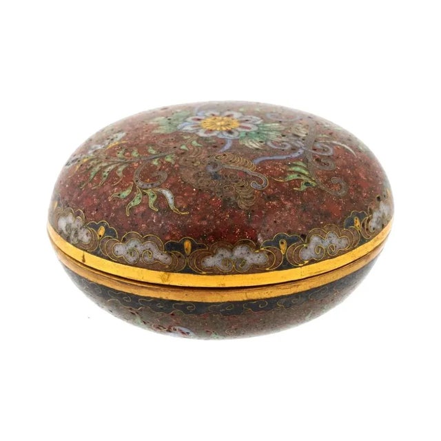 Japanese Late 19th Century Antique Early Meiji Japanese Cloisonne Goldstone Enamel Trinket Box Kogo Attributed to Honda For Sale - Image 3 of 5