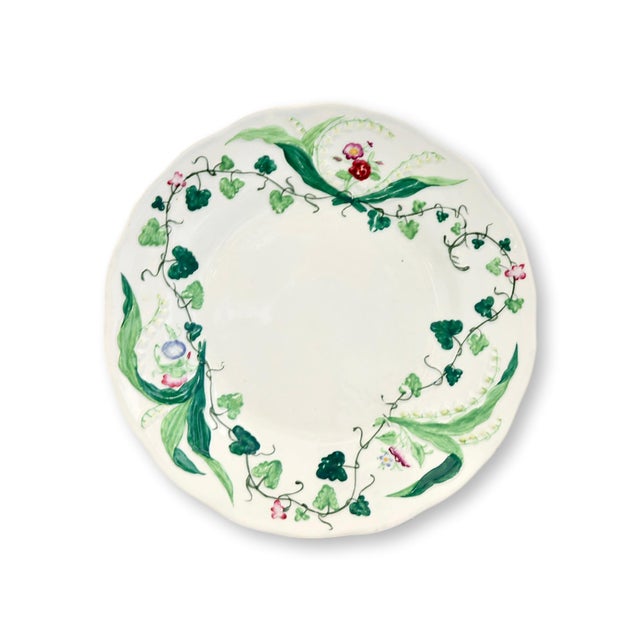 French Country Set of 8 Antique Creil et Montereau Muguet Plates For Sale - Image 3 of 8